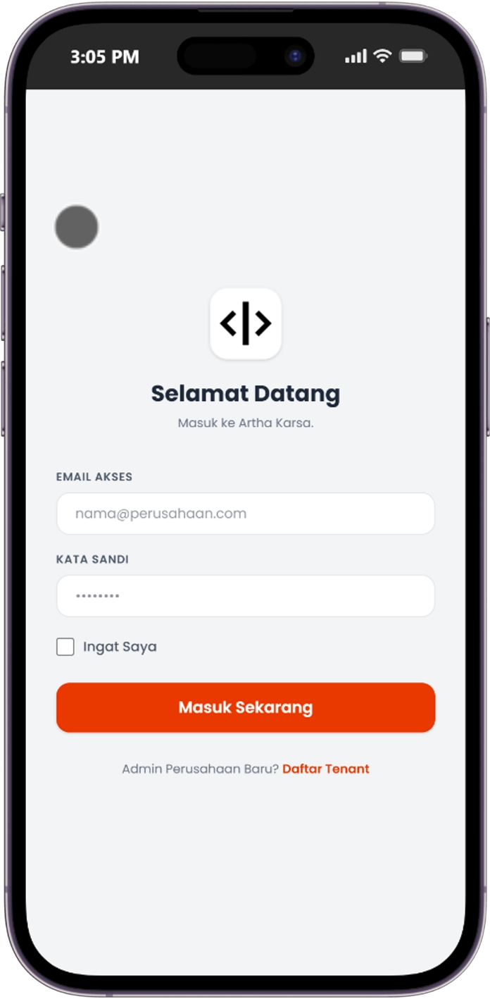 Tampilan Aplikasi Artha Karsa 1